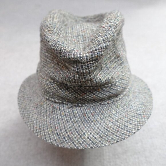 Millars Fedora Hat Gray Wool Speckled Tweed Birdseye Made in Ireland - Picture 1 of 9